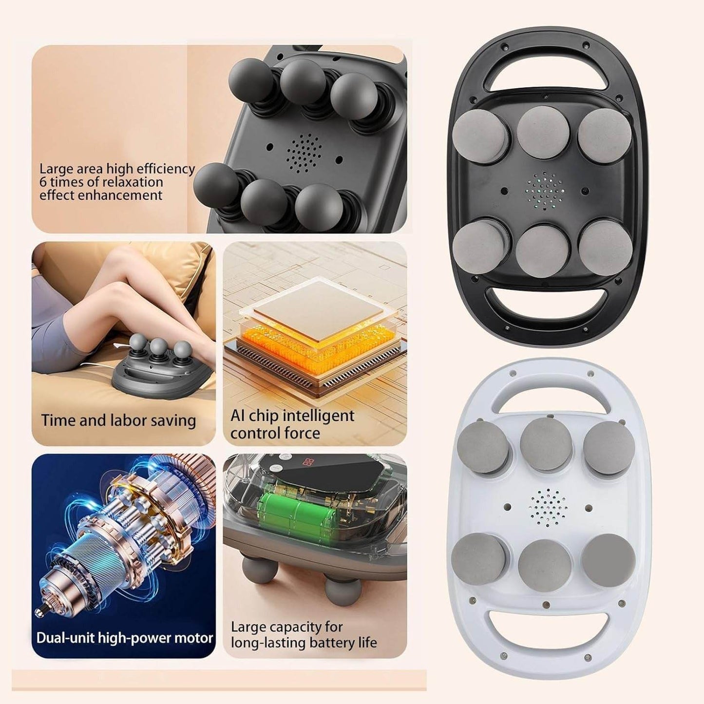 6 Heads Massager Gun for Muscle Relief Deep Tissue Percussion for Neck Cervical Spine Full Body - My Store
