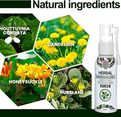 EELHOE Herbal Hemorrhoids Spray - Soothing Relief with Natural Ingredients - Fast-Acting Formula for Hemorrhoid Discomfort - 30ML