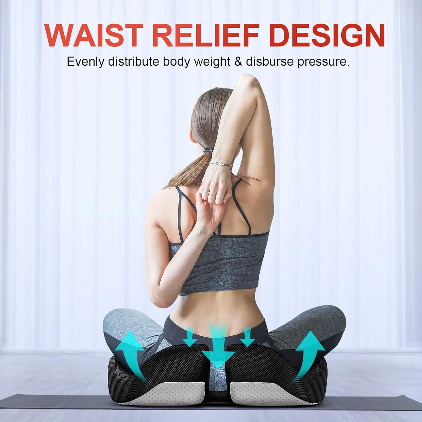 Travel Seat Cushion Memory Foam U-Shaped Pillow for Chair Cushion Pad Car Office Hip Support Massage Orthopedic Pillow
