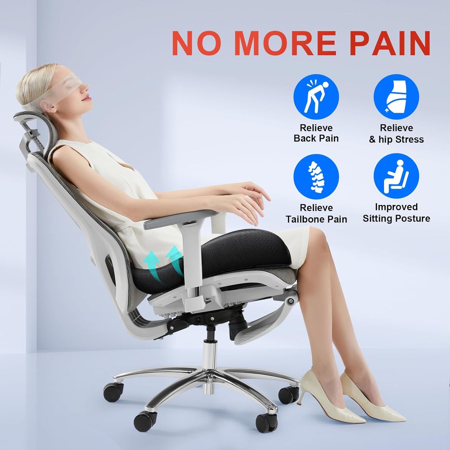 Travel Seat Cushion Memory Foam U-Shaped Pillow for Chair Cushion Pad Car Office Hip Support Massage Orthopedic Pillow