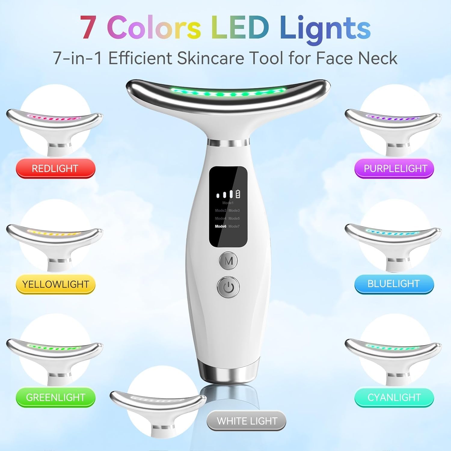 Neck Face Massager, Multi-Function Face Massager with 7 Color Modes - My Store