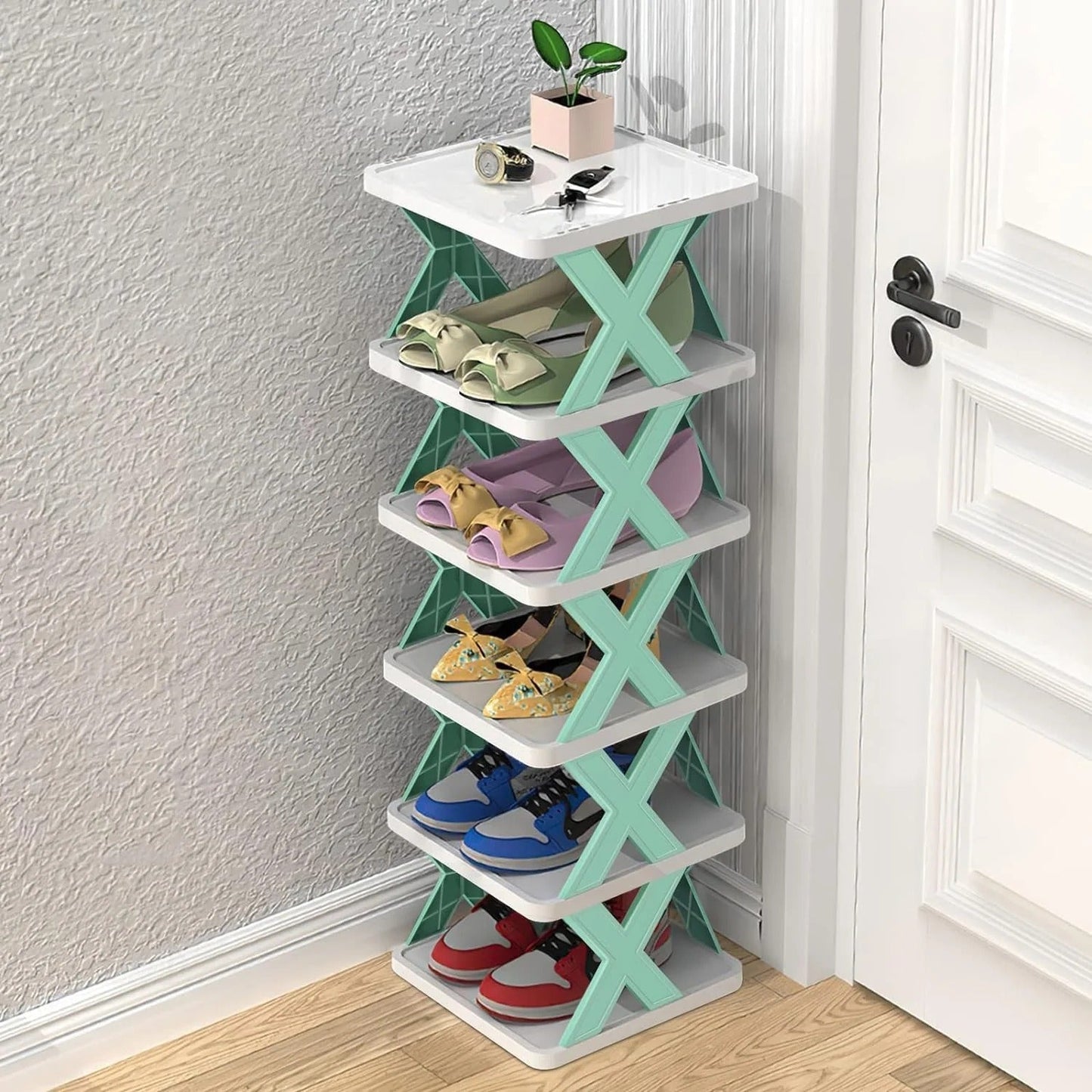 Stackable Narrow Shoe Rack - 6-Tier Storage Organizer for Small Spaces - My Store