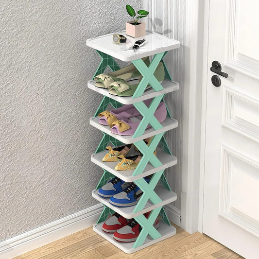Stackable Narrow Shoe Rack - 6-Tier Storage Organizer for Small Spaces - My Store