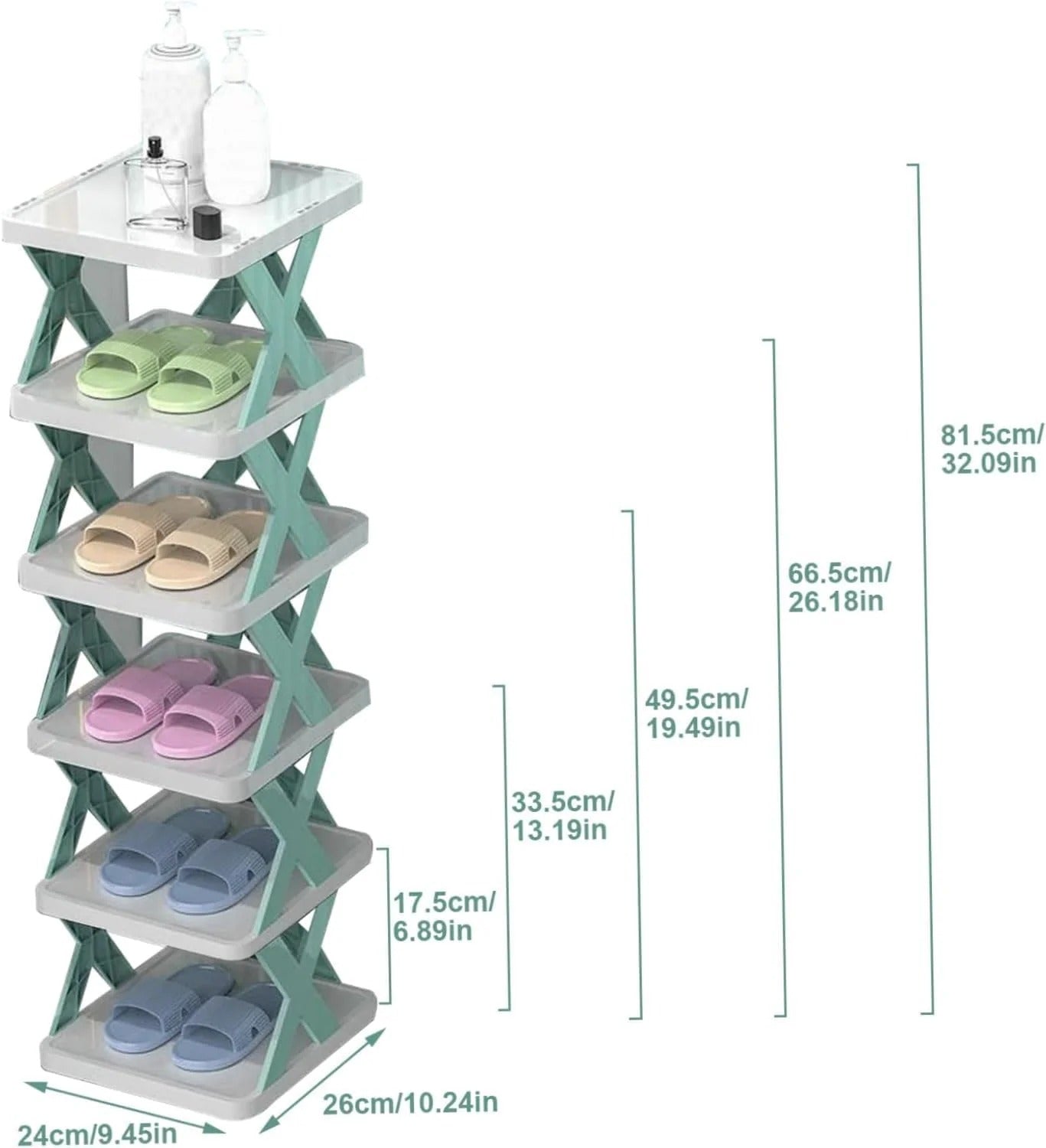 Stackable Narrow Shoe Rack - 6-Tier Storage Organizer for Small Spaces - My Store