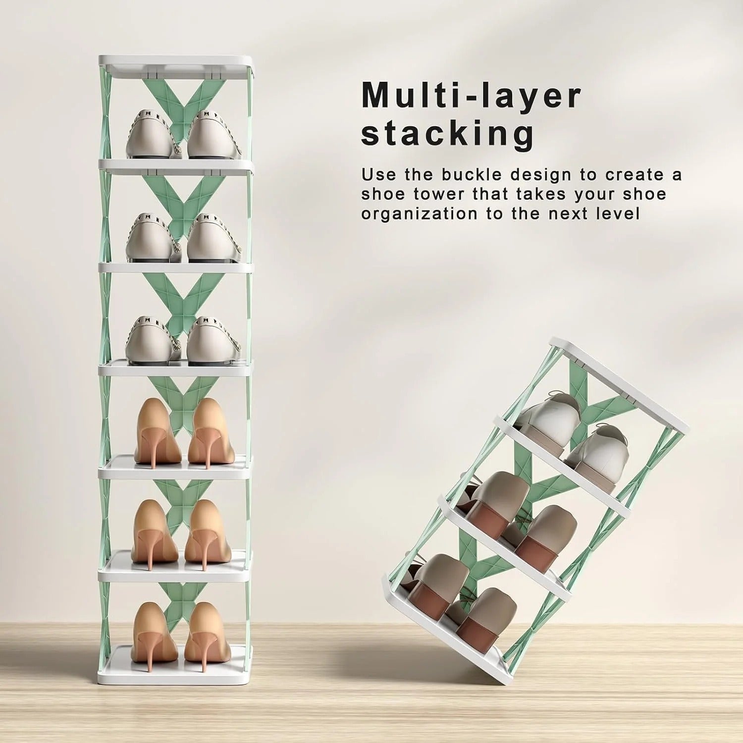 Stackable Narrow Shoe Rack - 6-Tier Storage Organizer for Small Spaces - My Store